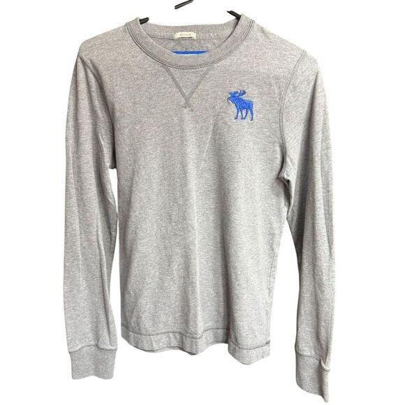 Abercrombie Fitch Shirt Muscle Fit Long Sleeve Gray Small Casual Y2K Preppy - Picture 1 of 8